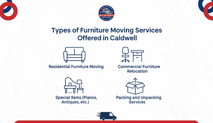 Moving company employees carefully packing and securing household furniture for transport.